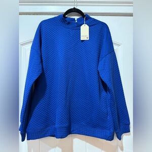JODIFL Royal Blue Quilted Sweatshirt